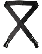 Men Black Satin Silk Fringed Neck Shawl Scarf