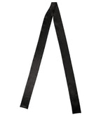 Men Black Satin Silk Skinny Neck Shawl Scarf