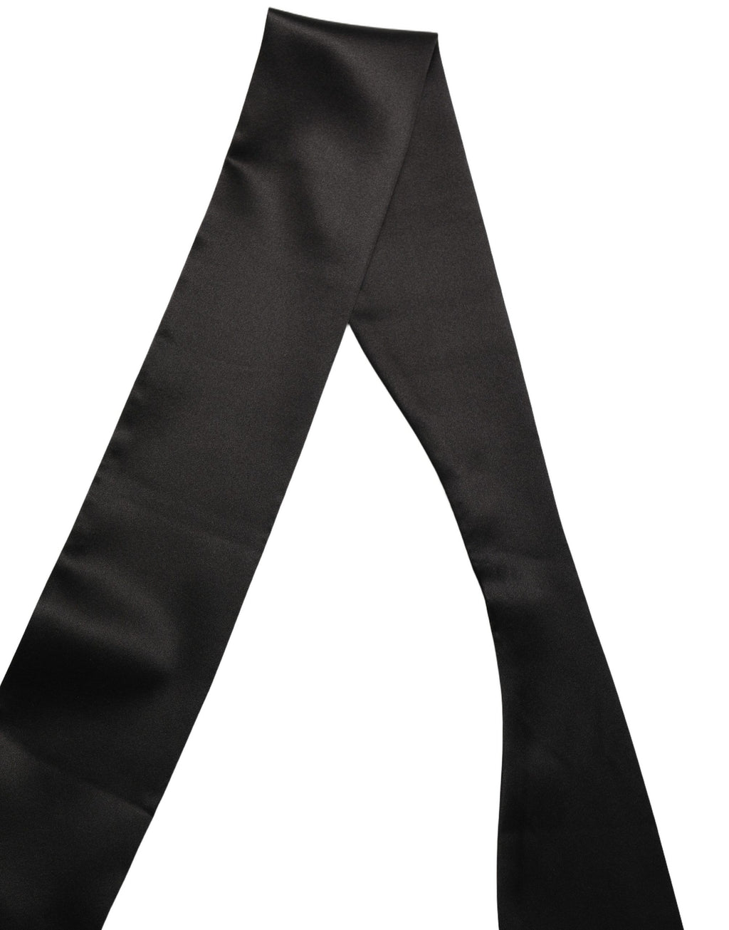 Men Black Satin Silk Skinny Neck Shawl Scarf