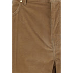 Brown Cotton Casual Pants