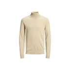 Beige Cotton Turtleneck