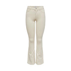 Cream Cotton Bootcut Jeans