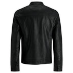 Black Polyamide Leather Jacket