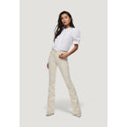 Cream Cotton Bootcut Jeans