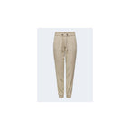Beige Viscose Casual Pants