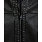 Black Polyamide Leather Jacket