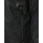 Black Polyamide Leather Jacket