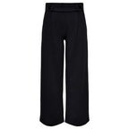Black Polyester Casual Pants