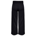 Black Polyester Casual Pants