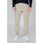 Beige Cotton Cargo Pants