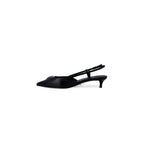 Black Polyester High Heel Pumps