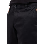 Black Cotton Bermuda Shorts