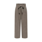 Beige Viscose Casual Pants