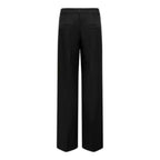 Black Polyester Casual Pants