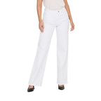 White Cotton Relaxed Fit Jeans