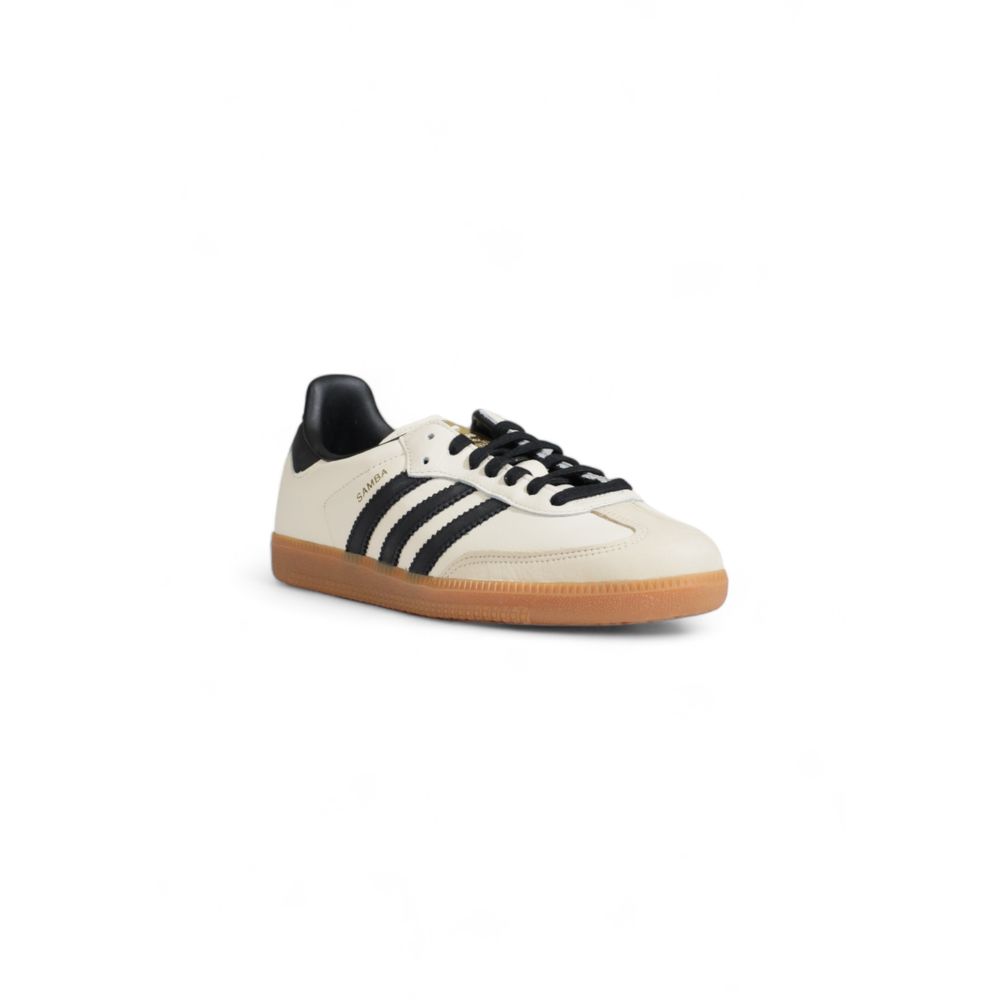 Beige Leather Athletic Sneakers