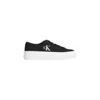 Black And White Recycled Cotton Platform Sneakers