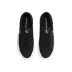 Black And White Recycled Cotton Platform Sneakers