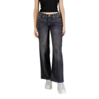 Black Cotton Bootcut Jeans