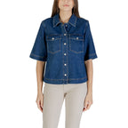 Blue Cotton Shortsleeve Shirt