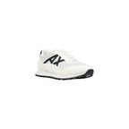 Black And White Polyester Athletic Sneakers