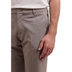 Beige Lyocell Casual Pants