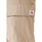 Beige Cotton Cargo Pants