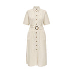 Beige Cotton Long Dress