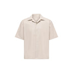 Beige Cotton Shortsleeve Shirt
