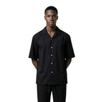 Black Cotton Shortsleeve Shirt
