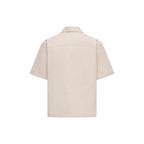 Beige Cotton Shortsleeve Shirt