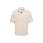 Beige Tencel Shortsleeve Shirt