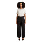 Black Cotton Casual Pants