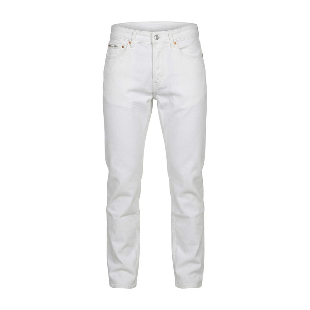 Beige Cotton Skinny Jeans