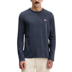 Blue Recycled Cotton Long Sleeve T-Shirt