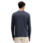Blue Recycled Cotton Long Sleeve T-Shirt