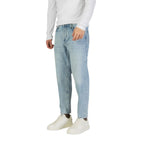 Light Blue Cotton Relaxed Fit Jeans