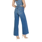 Blue Cotton Bootcut Jeans