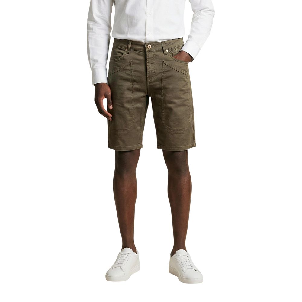 Bicolor Cotton Bermuda Shorts