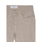 Beige Cotton Skinny Jeans