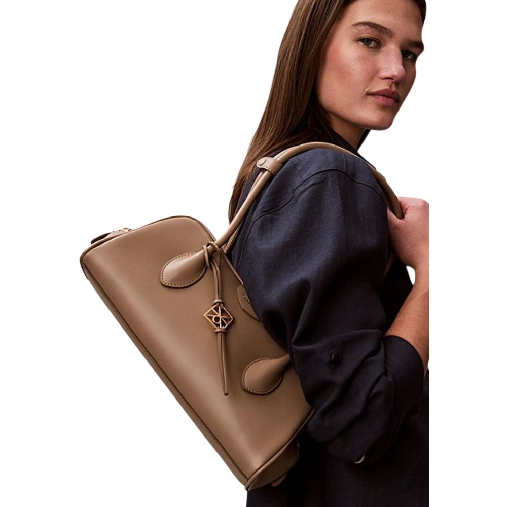 Beige Polyethylene Handbag