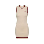 Beige Viscose Midi Dress