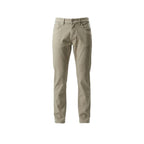Beige Cotton Skinny Pants