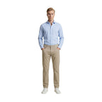 Beige Cotton Skinny Pants