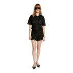 Black Polyester Shortsleeve Shirt