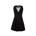 Black Polyester Midi Dress