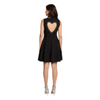 Black Polyester Midi Dress