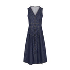 Blue Cotton Long Dress