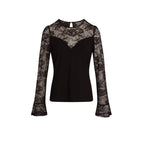 Black Viscose Long Sleeve T-Shirt
