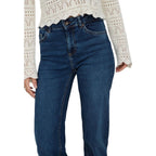 Blue Cotton Bootcut Jeans